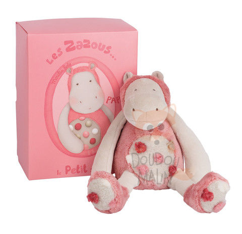  les zazous hippopotame rose gris 